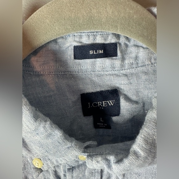 J.Crew Slim Fit Button-Down Shirt Men’s Size L Light Blue - Picture 4 of 7